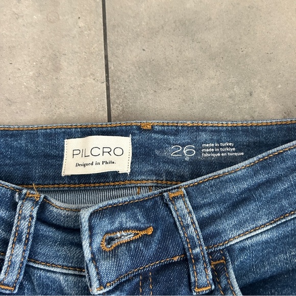 Anthropologie pilcro mid rise blue straight boot jeans size 26 - Picture 4 of 7